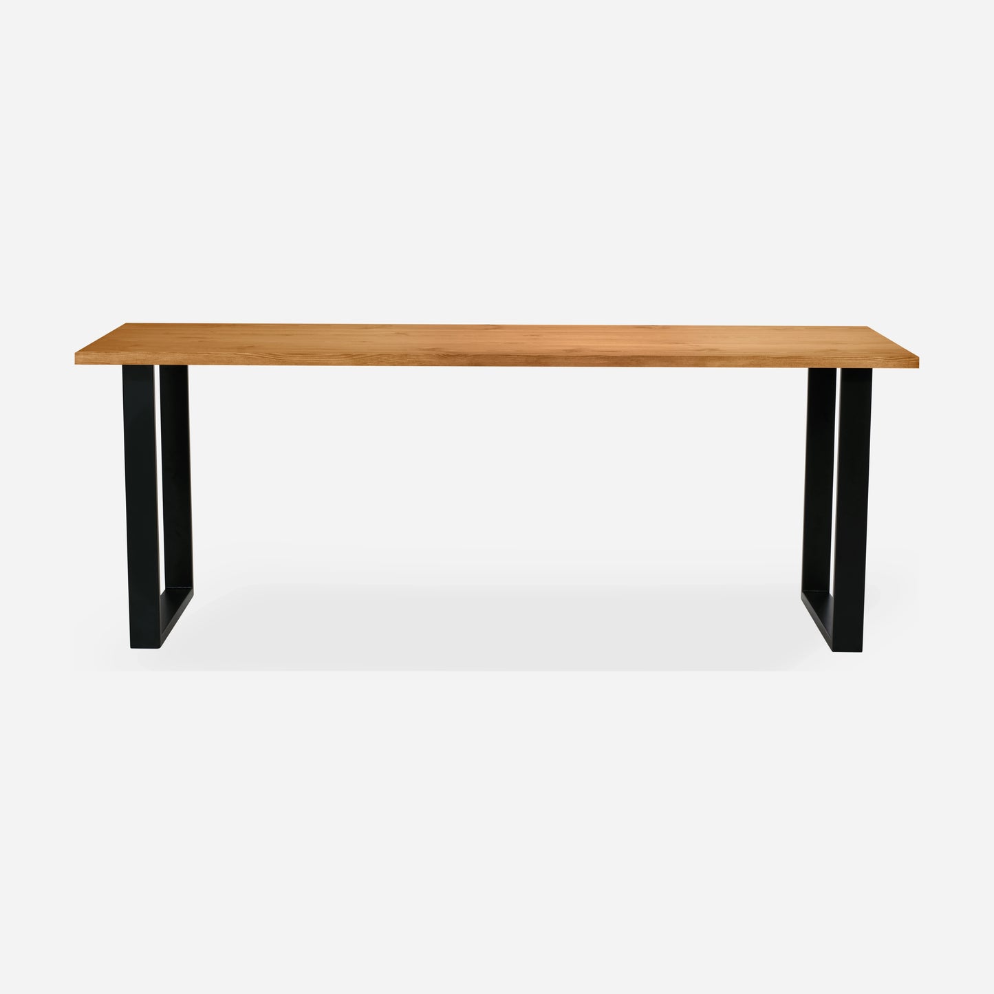 Grove solid wood desk in Cognac with black square legs