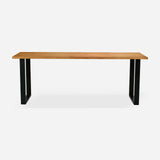 Grove solid wood desk in Cognac with black square legs
