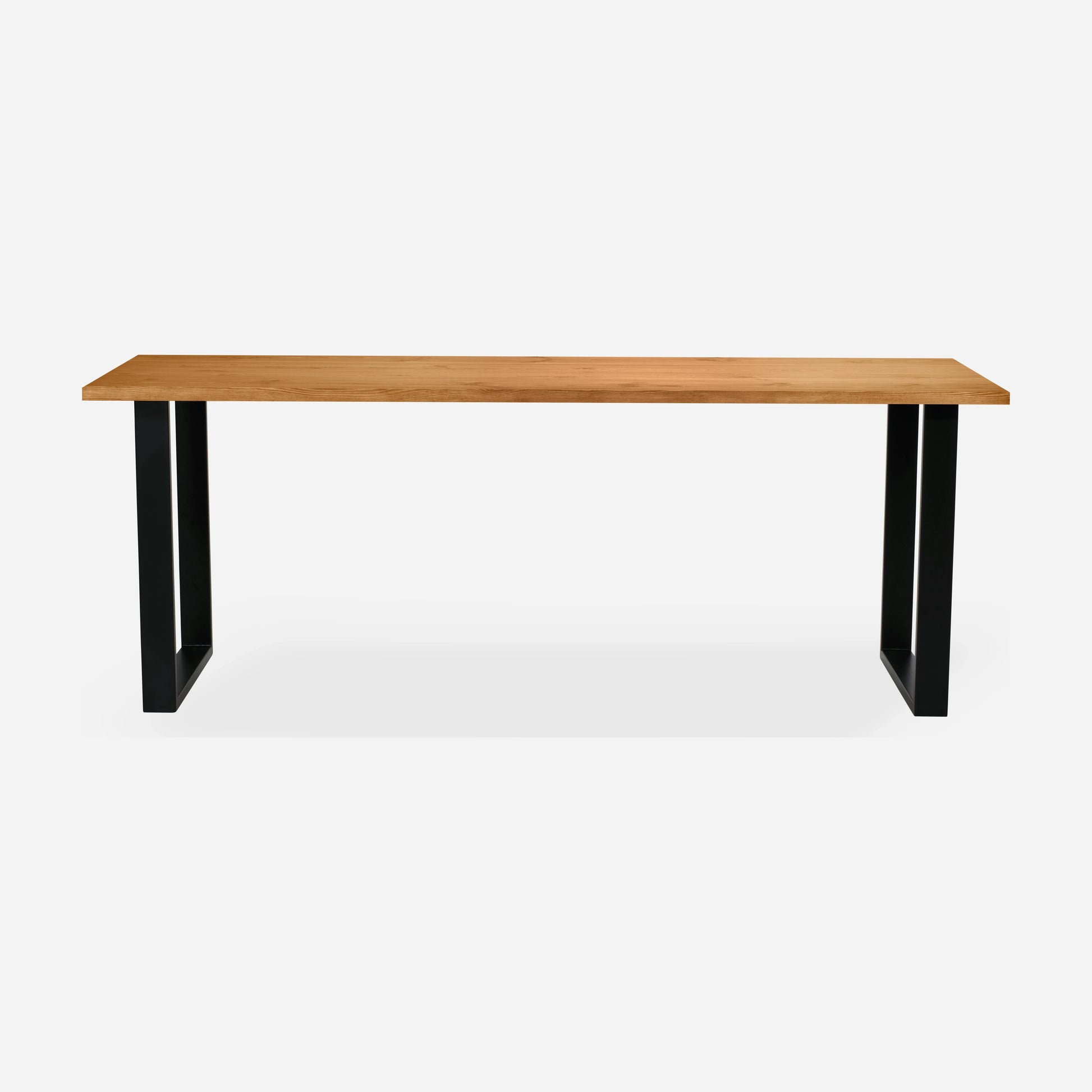 Grove solid wood desk in Cognac with black square legs