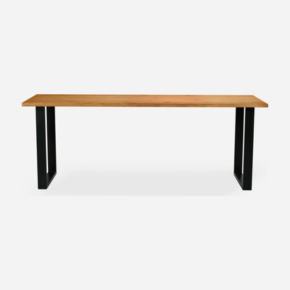 Grove solid wood desk in Cognac with black square legs