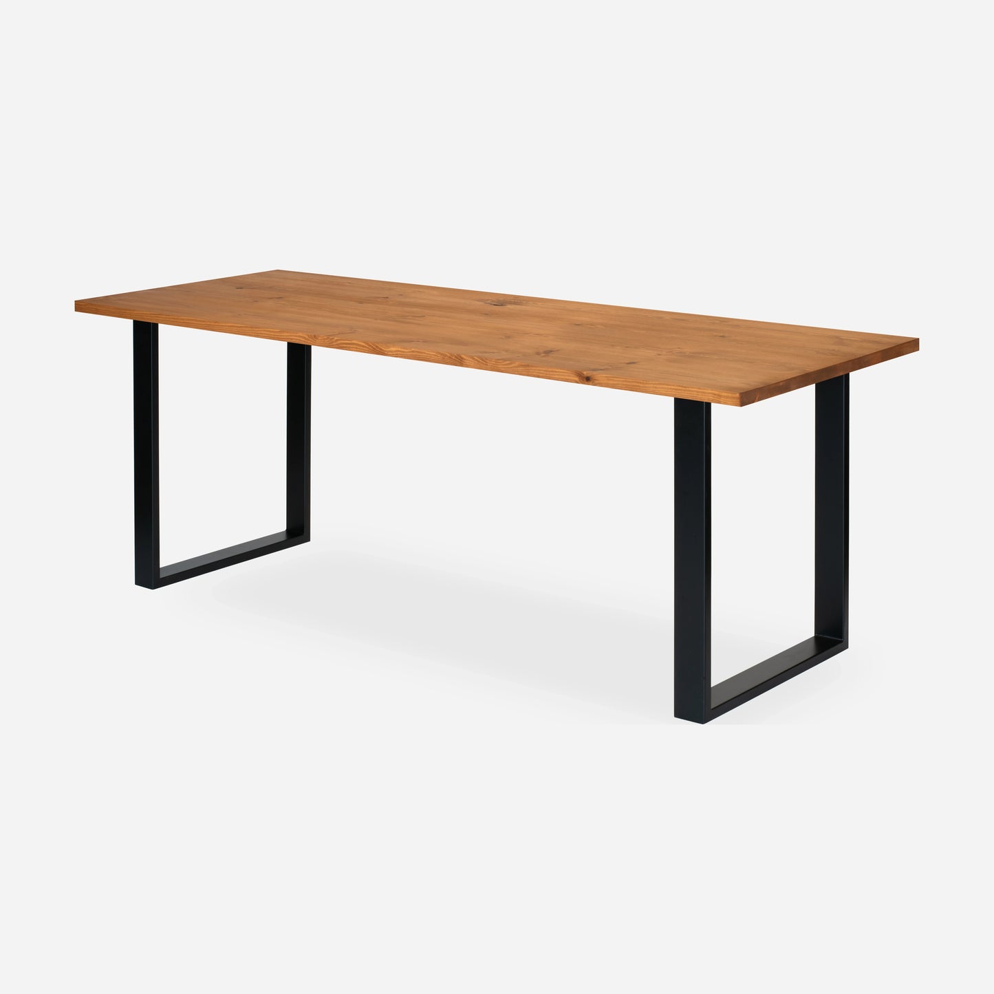 Grove solid wood desk in Cognac with black square legs