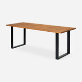 Grove solid wood desk in Cognac with black square legs