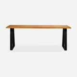 Grove solid wood desk in Cognac with black trapezium legs