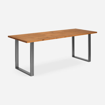 Grove solid wood desk in Cognac with steel square legs