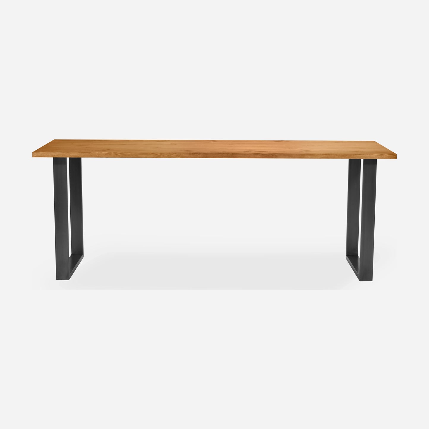 Grove solid wood desk in Cognac with steel square legs