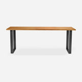 Grove solid wood desk in Cognac with steel square legs