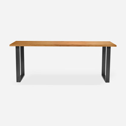 Grove solid wood desk in Cognac with steel square legs
