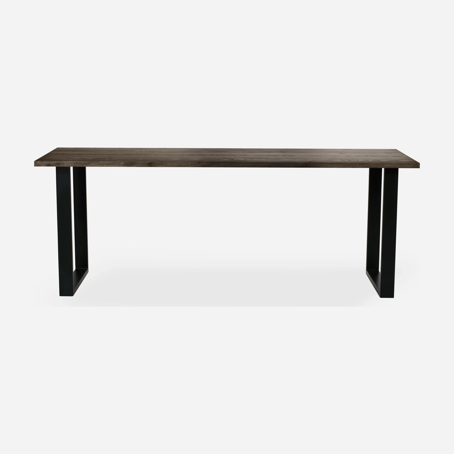 Grove solid wood desk in Espresso with black square legs