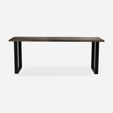 Grove solid wood desk in Espresso with black square legs