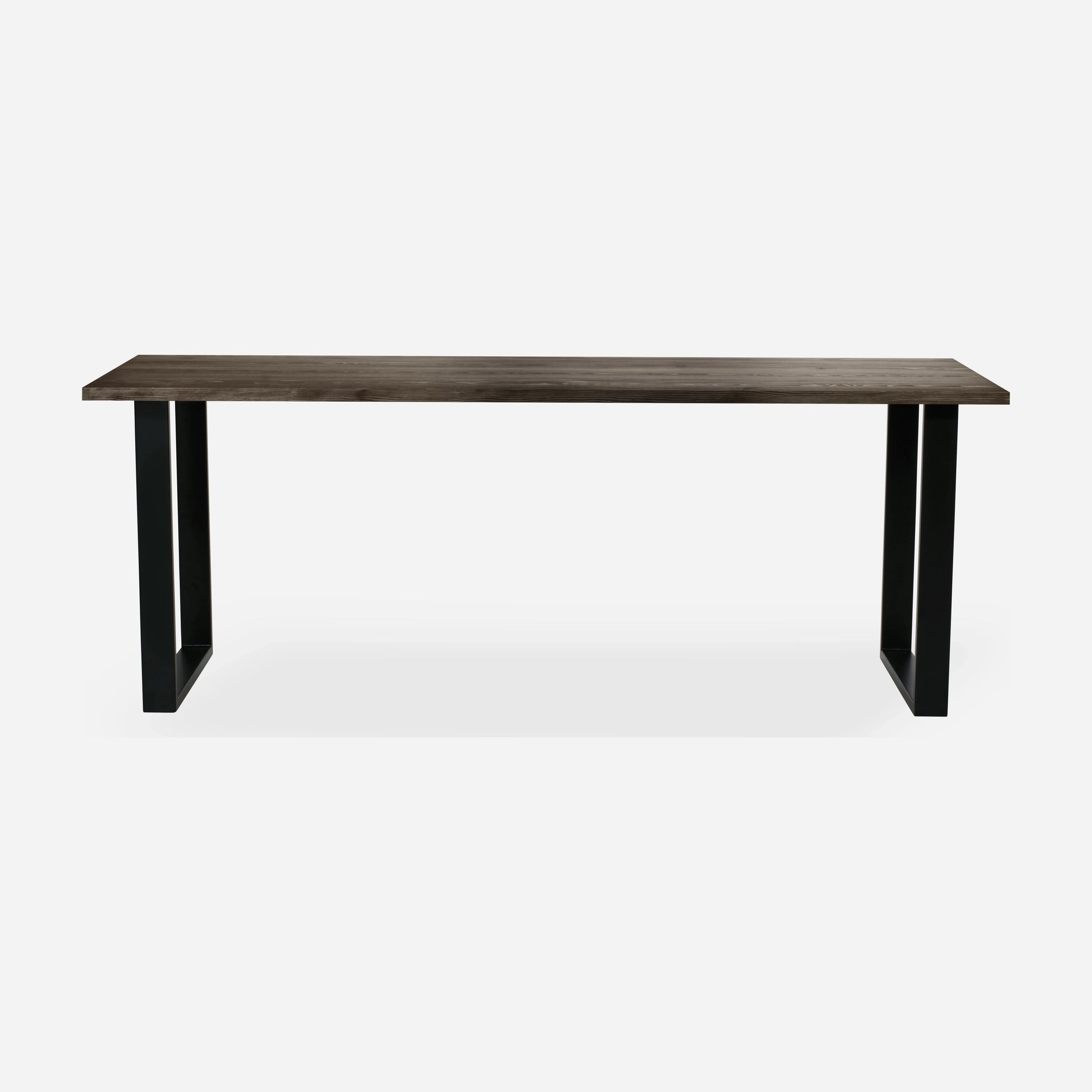 Grove solid wood desk in Espresso with black square legs
