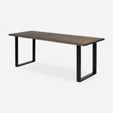 Grove solid wood desk in Espresso with black square legs