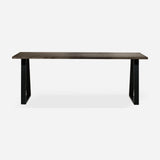 Grove solid wood desk in Espresso with black trapezium legs