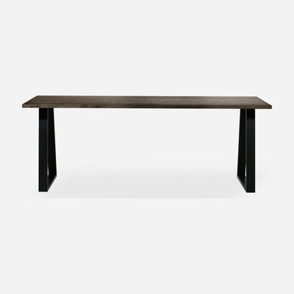 Grove solid wood desk in Espresso with black trapezium legs