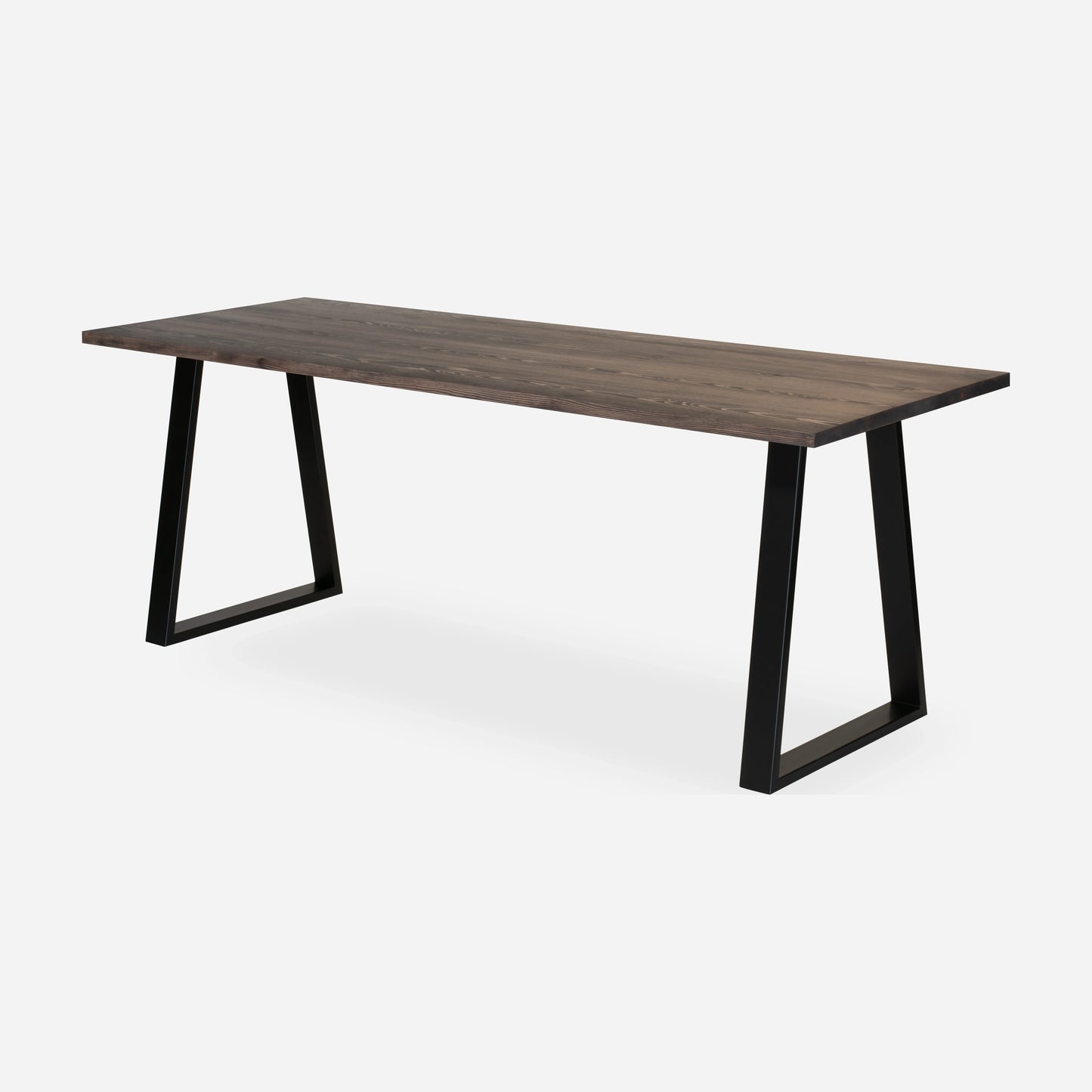 Grove solid wood desk in Espresso with black trapezium legs