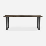 Grove solid wood desk in Espresso with steel square legs