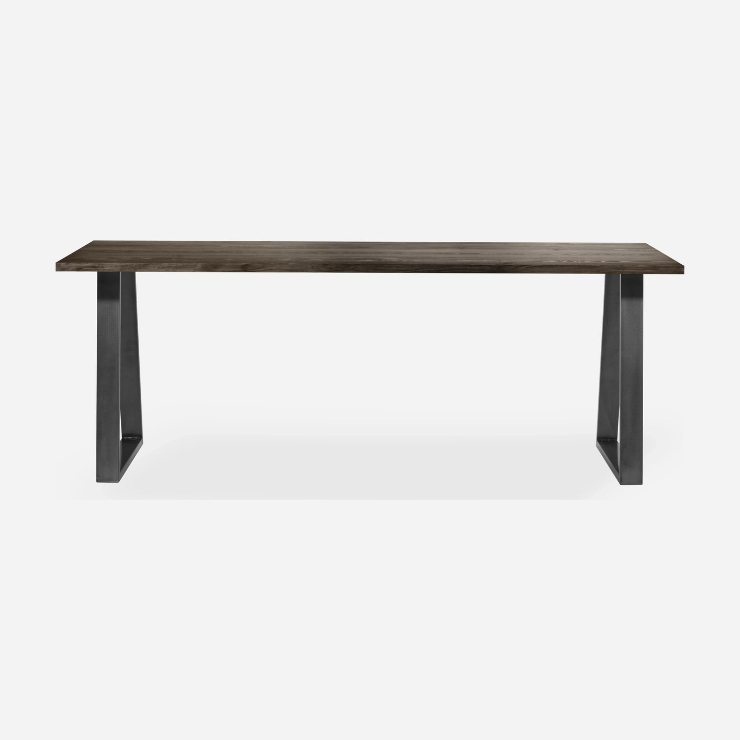 Grove solid wood desk in Espresso with steel trapezium legs
