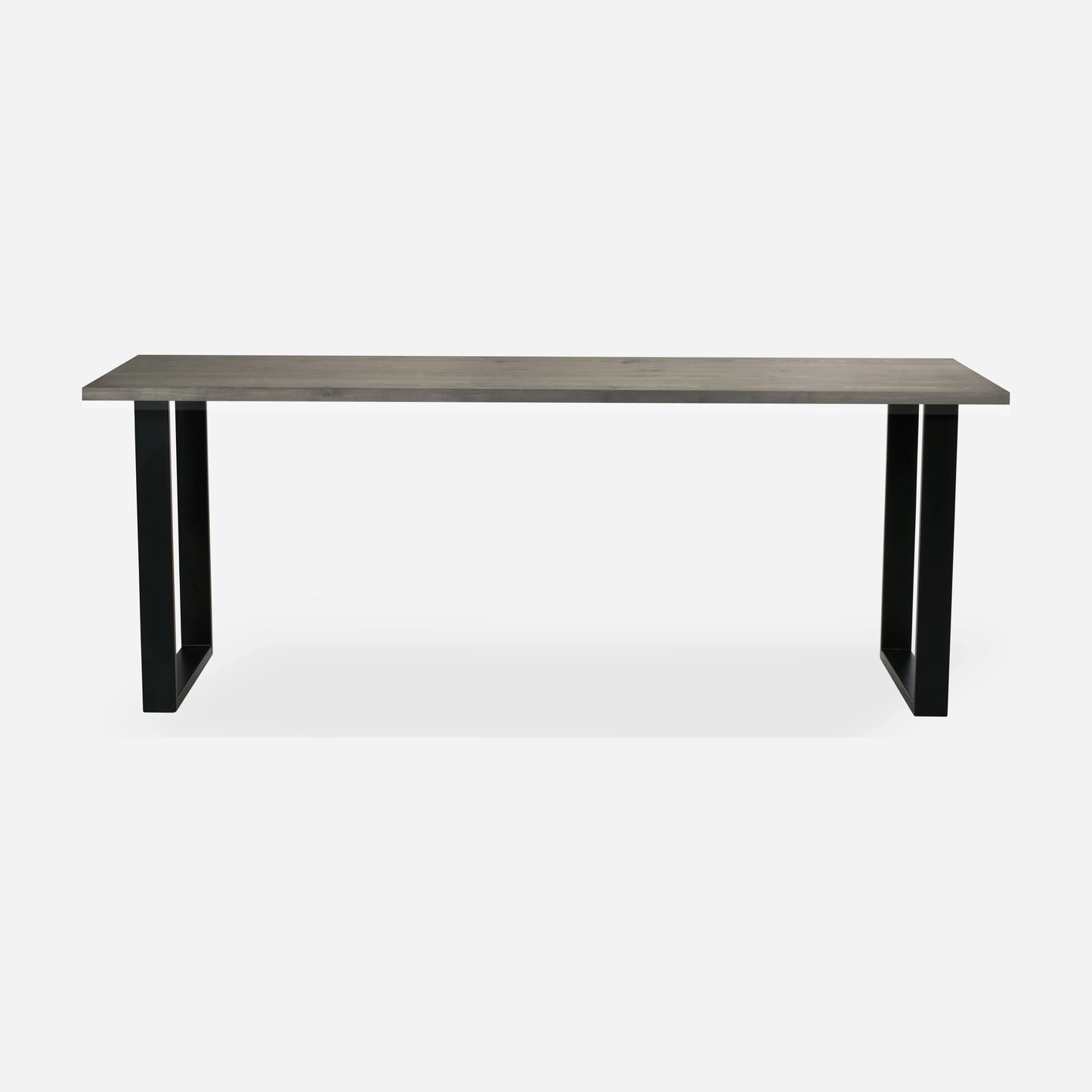 Grove solid wood desk in Graphite with black square legs