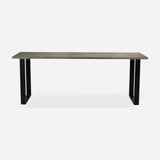 Grove solid wood desk in Graphite with black square legs