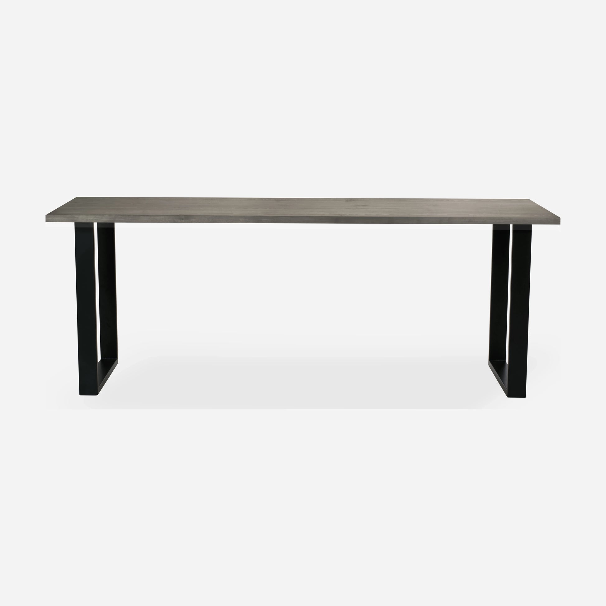 Grove solid wood desk in Graphite with black square legs