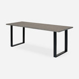 Grove solid wood desk in Graphite with black square legs