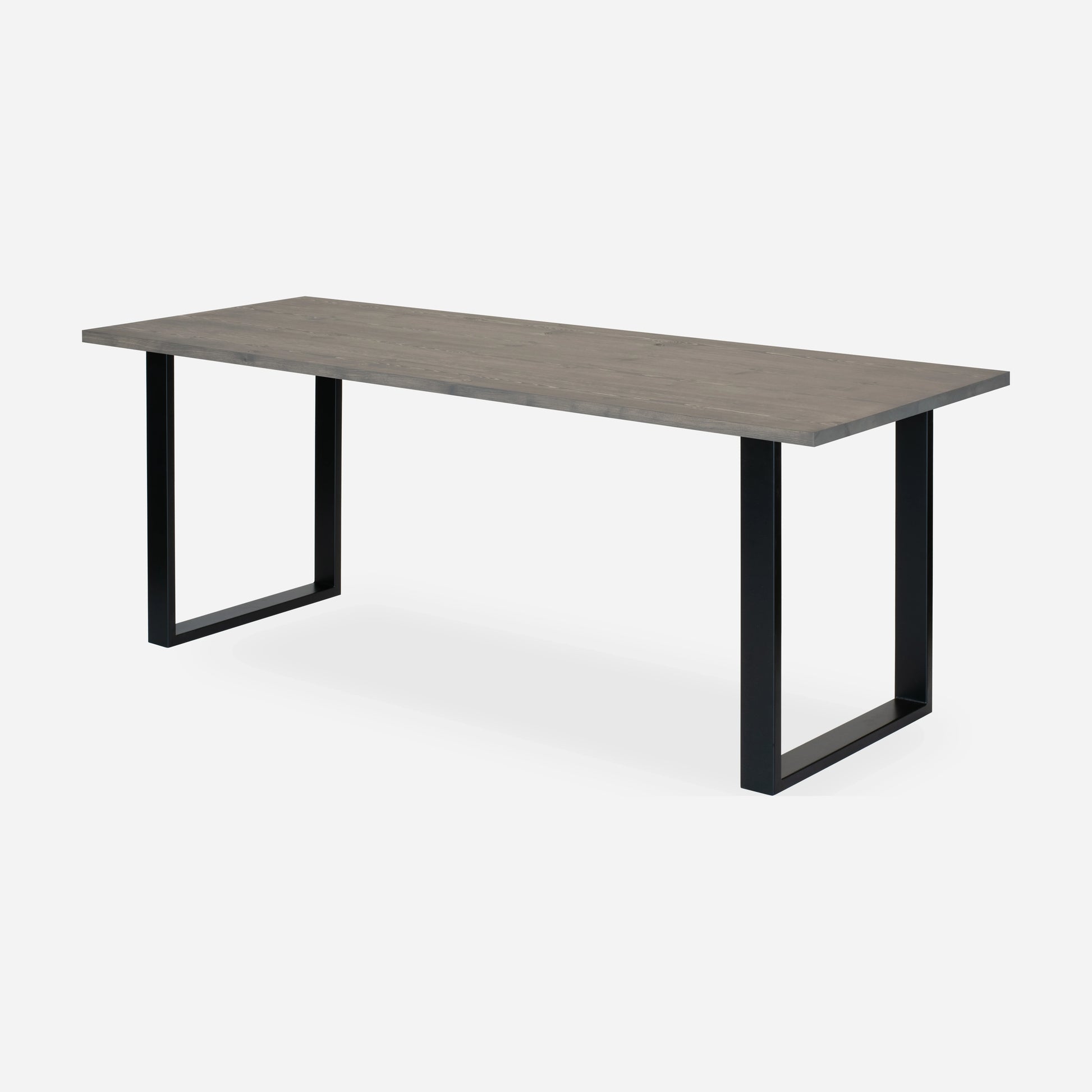 Grove solid wood desk in Graphite with black square legs