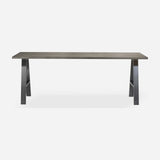 Grove solid wood desk in Graphite with steel A-frame legs