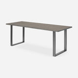 Grove solid wood desk in Graphite with steel square legs
