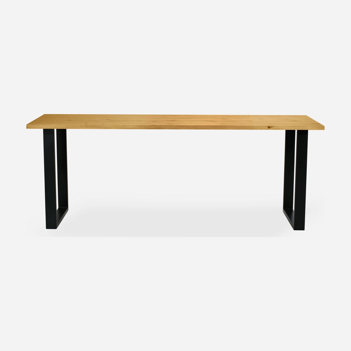 Grove solid wood desk in Honey with black square legs