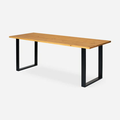 Grove solid wood desk in Honey with black square legs