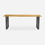 Grove solid wood desk in Honey with steel square legs