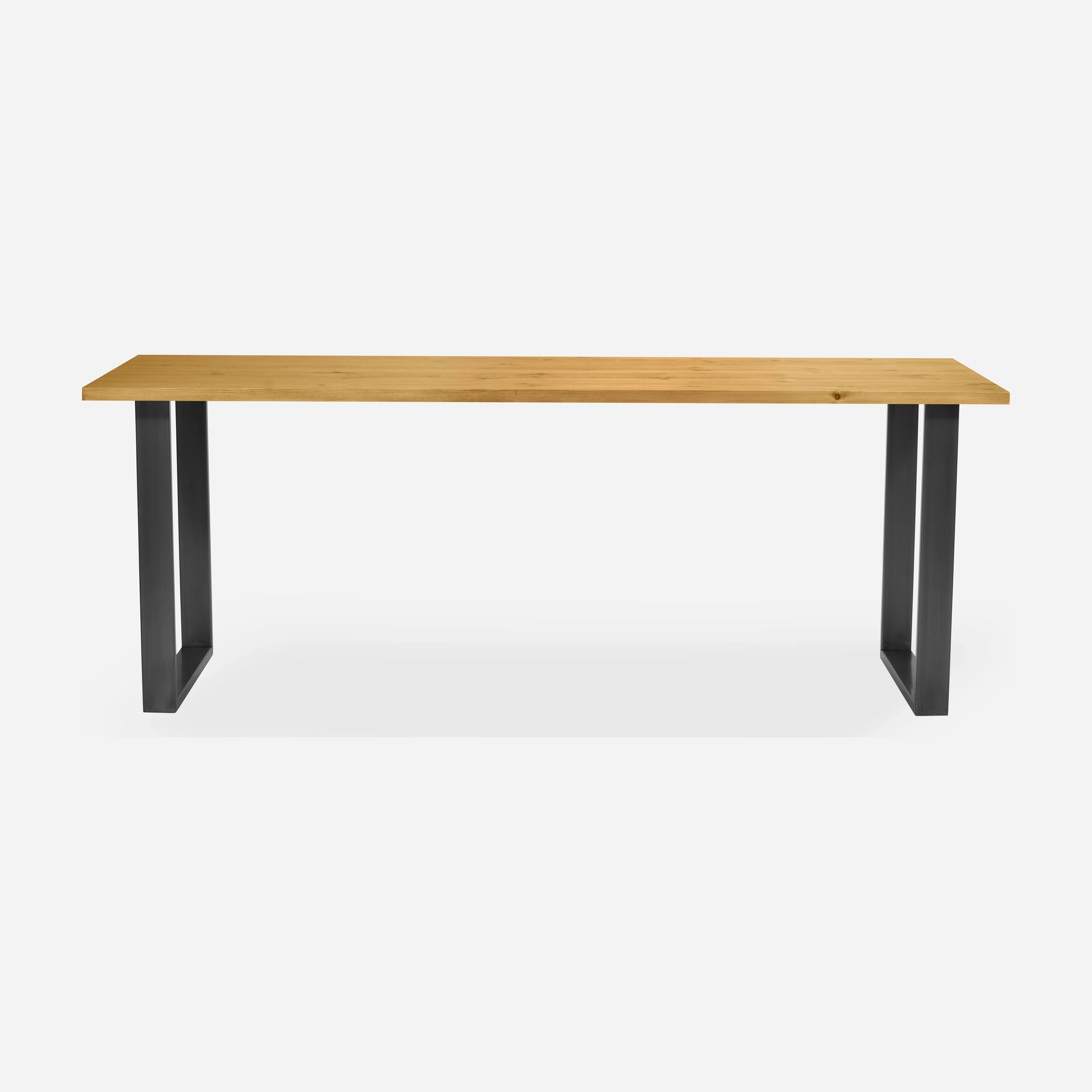 Grove solid wood desk in Honey with steel square legs