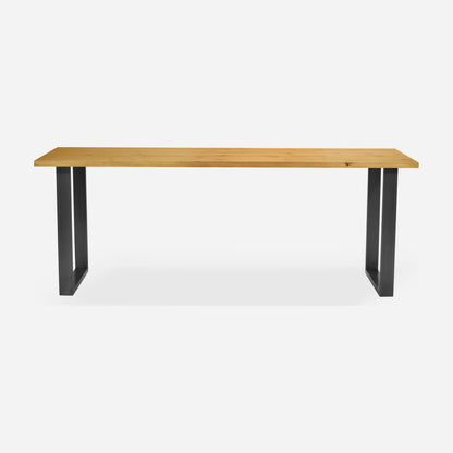 Grove solid wood desk in Honey with steel square legs