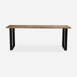 Grove solid wood desk in Tobacco with black square legs