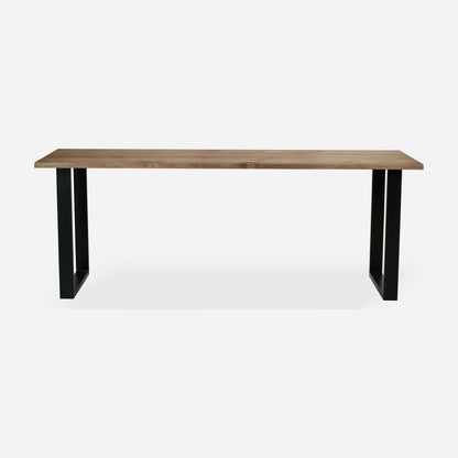 Grove solid wood desk in Tobacco with black square legs