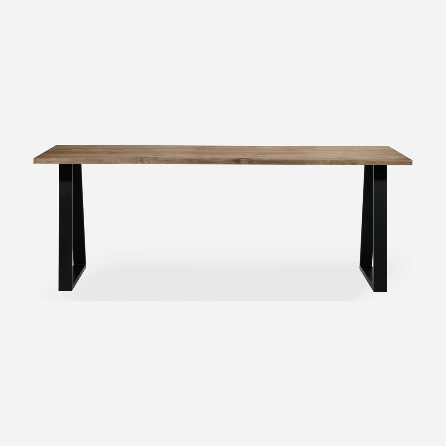 Grove solid wood desk in Tobacco with black trapezium legs