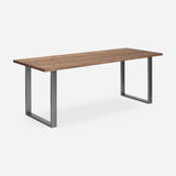 Grove solid wood desk in Tobacco with steel square legs
