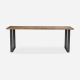 Grove solid wood desk in Tobacco with steel square legs