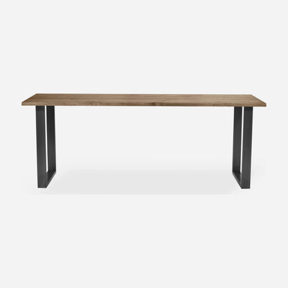 Grove solid wood desk in Tobacco with steel square legs