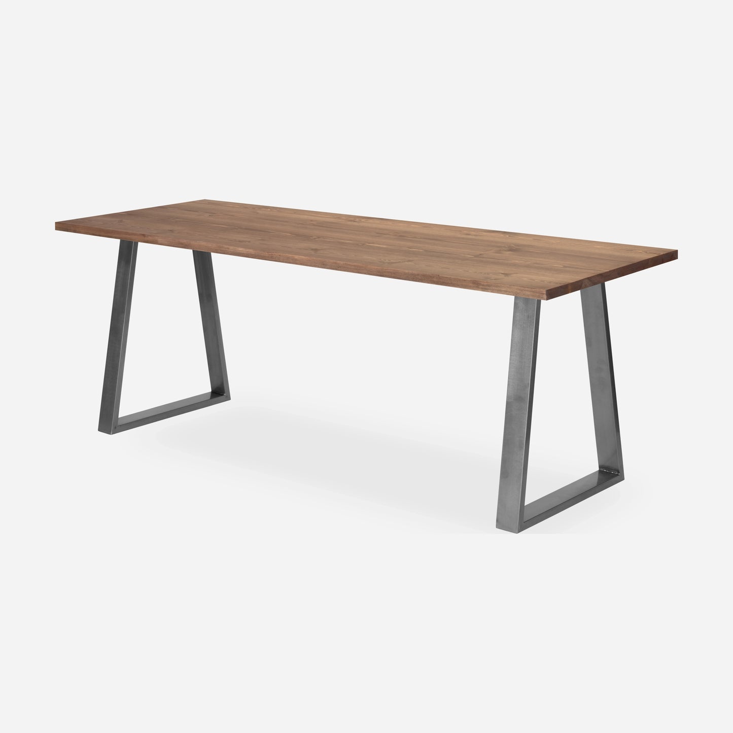 Grove solid wood desk in Tobacco with steel trapezium legs